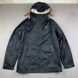 Mountain Hardwear Mens Rain Jacket XL Black Zip Waterproof Taped Seams Vapordry